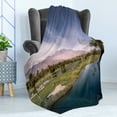 thumbnail image 4 of Golf Soft Flannel Fleece Throw Blanket, Picturesque Landscape of Chino Canyon Palm Springs Summer Day Setting, Cozy Plush for Indoor and Outdoor Use, 50" x 70", Olive Green Ceil Blue, by Ambesonne, 4 of 5