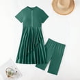 thumbnail image 6 of LEKWK Womens Swim Dress with Shorts Short Sleeve One Piece Bathing Suits Zipper Front Modest Swimming Dress, 6 of 7