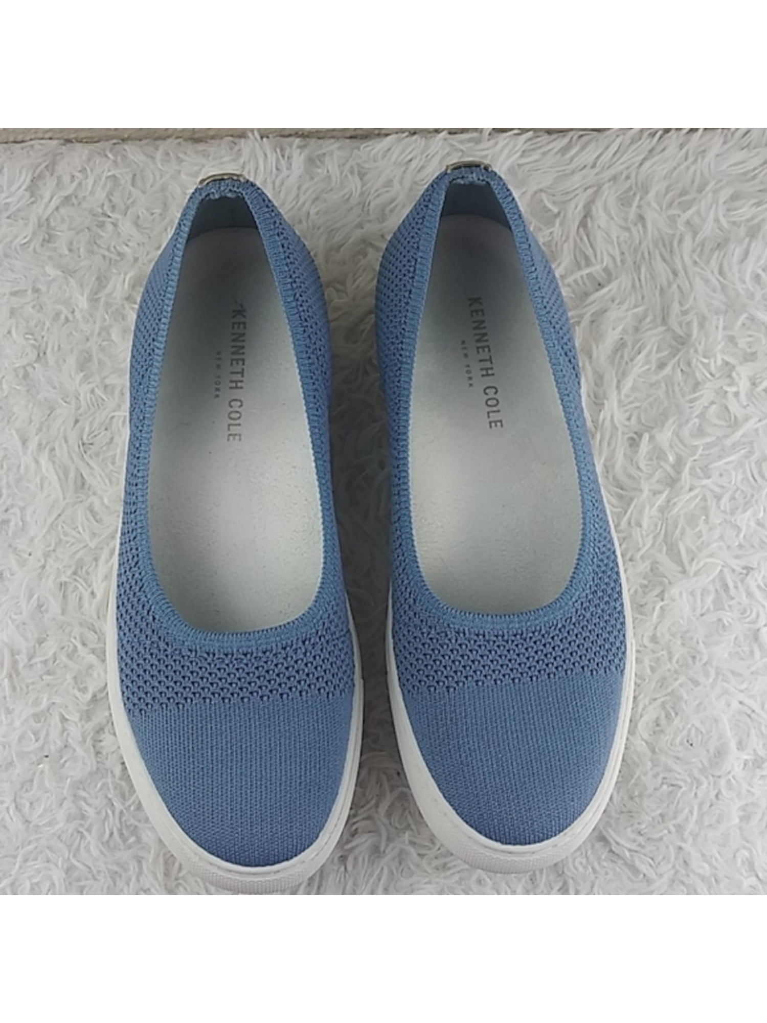 KENNETH COLE Womens Light Blue Perforated Cushioned Kassie Round