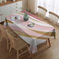 thumbnail image 2 of Pink Gold Marble Pattern Rectangle Tablecloth 60"x84",Waterproof Polyester Rectangle Table Cloth, Wipeable Spillproof Polyester Tablecloth for Dining, Camping, Indoor and Outdoor, 2 of 5