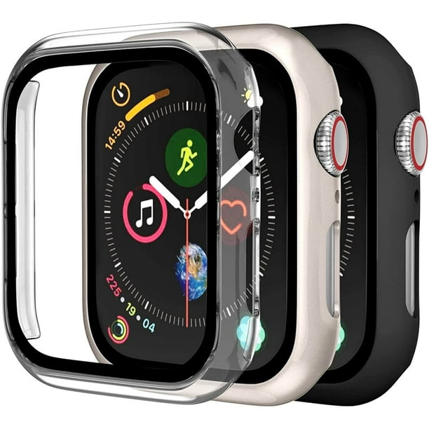 Funbiz Compatible With Apple Watch Case 40mm 3 Pack Full Coverage Hard Pc Bumper With Tempered 5436