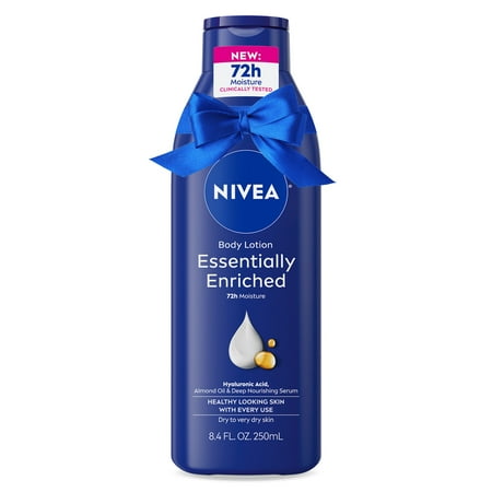 NIVEA Essentially Enriched Body Lotion with Hyaluronic Acid and Almond Oil, Holiday Gifts, 8.4 fl oz