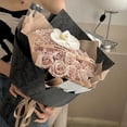 thumbnail image 3 of Nvzi retro style printed packaging paper, kraft paper, floral gift bouquet DIY gift box packaging paper (pink), 3 of 5