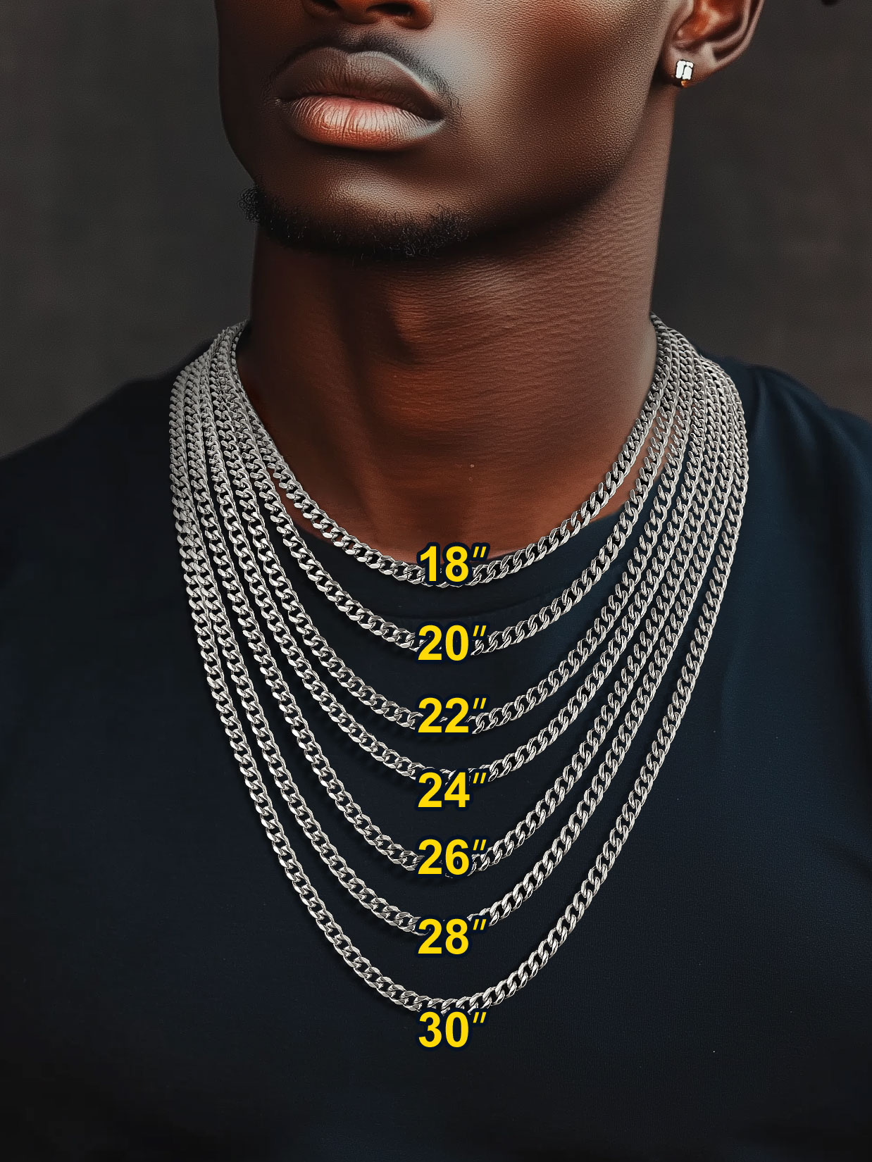 ChainsProMax 3mm Cuban Link Chain Necklace, 14" Silver photo 5