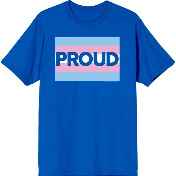 Pride Proud Trans Flag Men's Blue Crew Neck Short Sleeve Tee-3XL