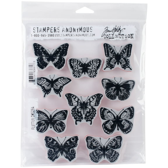 Tim Holtz Cling Stamps 7"X8.5" Flutter