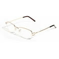 thumbnail image 2 of V.W.E. Rectangular Half Rim Metal Reading Glasses With Anti-reflective AR Coating (Gold, 2.25), 2 of 4