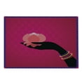 thumbnail image 2 of Lotus Cutting Board, Silhouette of Woman Hand with Bangles Holding a Japanese Flower Folklore Design, Decorative Tempered Glass Cutting and Serving Board, Large Size, Multicolor, by Ambesonne, 2 of 5