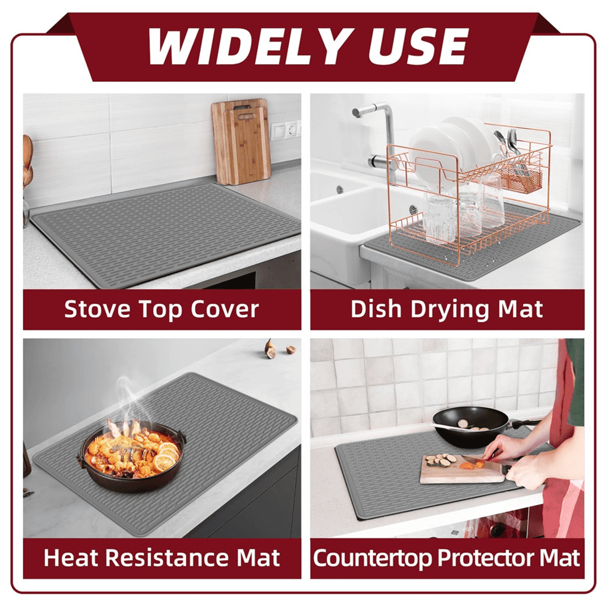 Silicone Electric Stove Cover for , 28x20Inch Glass Top Stove Cover Protector for Electric Stove, Silicone Mat