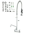 thumbnail image 2 of 47" Wall-Mount Kitchen Faucet with Pull-Down Pre-Rinse Sprayer, 8-Inch Center, 12-Inch Swing Spout, Durable Brass for Commercial Use, 2 of 11