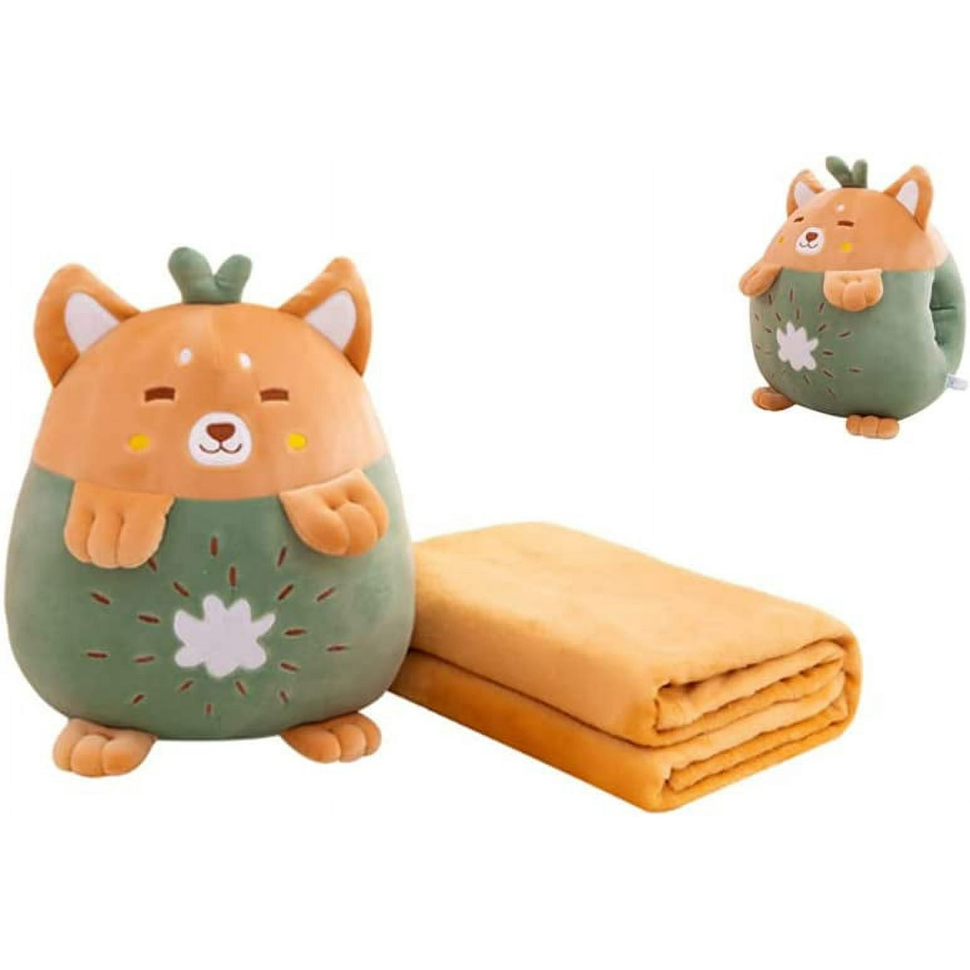 15 Kids Stuffed Animals Travel Blanket and Pillow Set Cute Dog Plush Pillow with Hand Warmer Design Perfect for Travel Camping Home and Office. Walmart