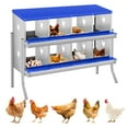 thumbnail image 1 of Yeshouse Nido para gallinas de 6, 8 y 10 agujeros, de acero galvanizado inoxidable, para gallinas, fácil de recoger y limpiar, 1 of 7