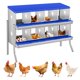 thumbnail image 1 of QinaQin Caja nido para gallinas de 6, 8 o 10 huecos, fabricada en acero galvanizado resistente al óxido, fácil recolección de huevos y limpieza, 1 of 7