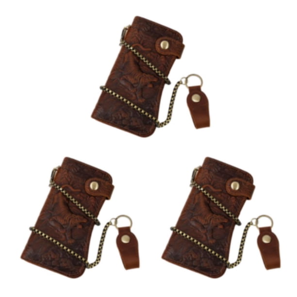 Qarigey Cartera de cuero para hombre, carteras de cadena larga con cremallera, funda para tarjeta de crédito, ranura para tarjetas de Type1 NO1