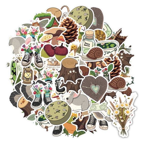 35pcs-50pcs Cute Bunny Stickers Woodland Animal Stickers Funny Nature Decals for Luggage Phone Laptop