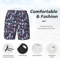 thumbnail image 6 of Picia Watercolor Marine Animals pattern Mens Swim Trunks with Compression Liner Stretch Beach Shorts Quick Dry with Zipper Pockets No-Chafing Board Shorts-Large, 6 of 9