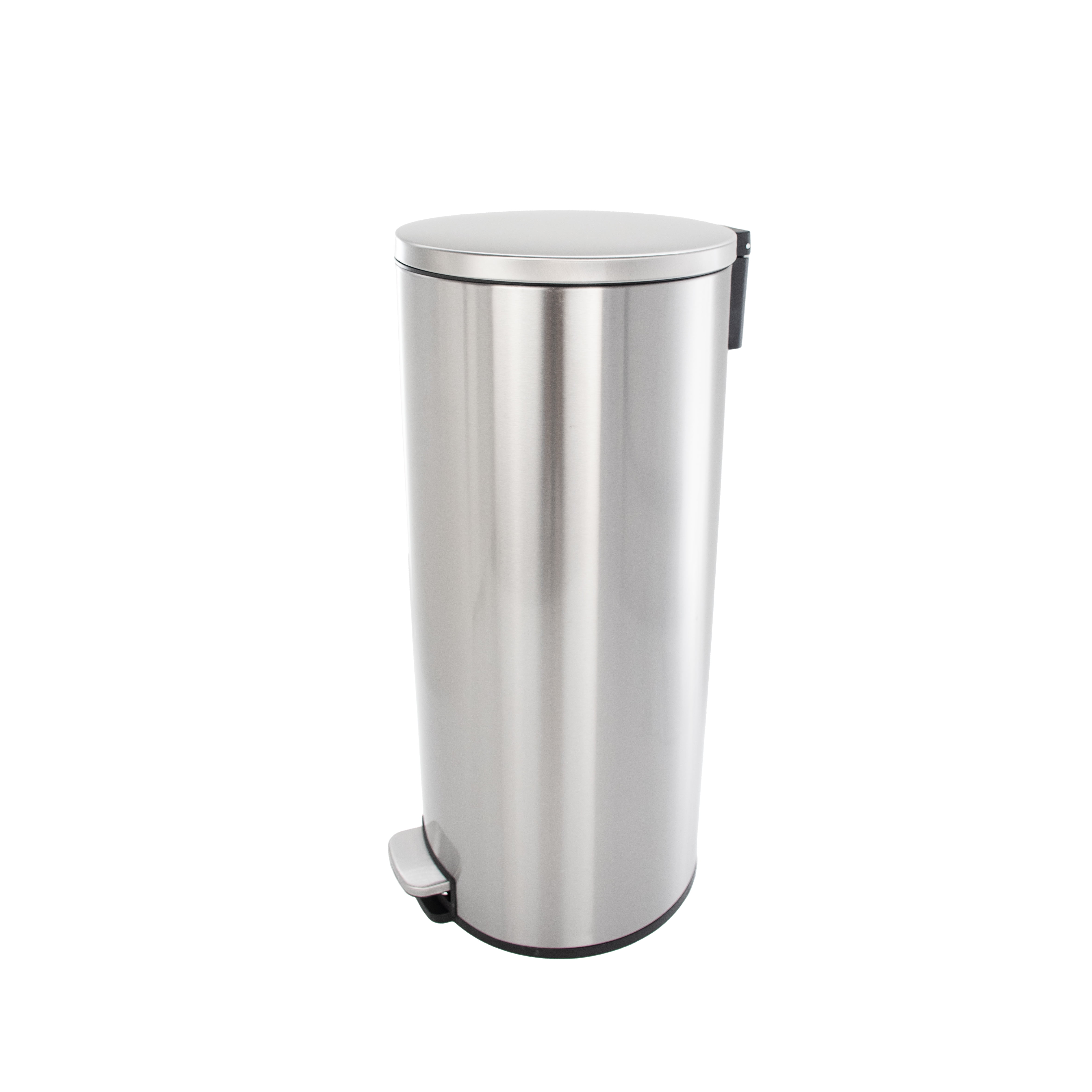 (2 pack) Better Homes & Gardens Stainless Steel Bathroom Trash Can, 7.9 Gallon, Round Soft Close Step On Lid Garbage Bin, Silver