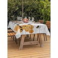thumbnail image 2 of Outdoor Tablecloth with Umbrella Hole and Zipper, Farmhouse Bee Rectangle Table Cloth 52x70 Inch Waterproof Tablecloth, Pastoral Country Bee Grey Wooden Picnic Table Cover for Patio Camping, 2 of 7