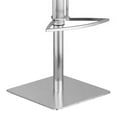 thumbnail image 6 of Armen Living Indoor Café Adjustable Height Swivel Gray Faux Leather and Walnut Wood Bar Stool with Brushed Stainless Steel Base, 6 of 7
