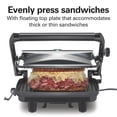 thumbnail image 5 of Hamilton Beach Panini Press Sandwich Maker & Electric Indoor Grill, 10" x 8" Nonstick Grill Plates, Chrome, 5 of 9