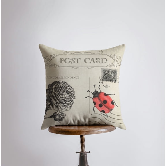 Lady bug | Pillow Cover | Our Nest | Postcard Pillow | Farmhouse Decor | Home Decor | Throw Pillow | Modern Farmhouse | Lady Bird | Gift