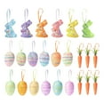 thumbnail image 2 of 24pcs Easter Tree Hanging Ornament Decoration, Spring Party Hang Decor with Rope Colorful Foam Egg Carrot Bunny Pendant, for Home School Party Game Wall Decorative Supplies, 2 of 5
