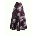 thumbnail image 2 of MORTTIC Elegant Women's Boho Floral Print High-Waisted A-Line Maxi Skirt Flared Long Skirt, L, 2 of 5