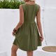 thumbnail image 5 of Vestido Largo de Verano para las Mujeres Vestido Corto sin Mangas de Cuello en V de Color Sólido Casual para las Mujeres Verano, 5 of 9