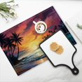 thumbnail image 4 of BaHomeck placemats Set of 4 rectangle Linen Cotton Placemats for Dining Table Washable Heat Resistant,18*12inch,Stunning Sunset On The Beach With Palm Trees And Waves, 4 of 4