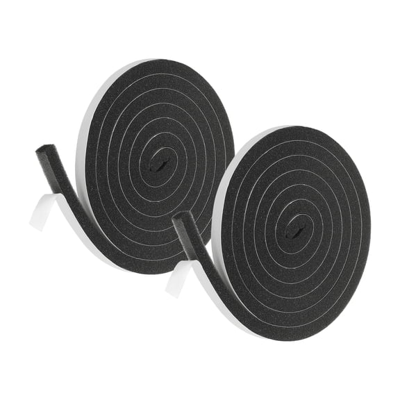 Weather Stripping Door Seal, 2 Rolls 3/8" x 3/8" Adhesive Foam Tape Seal Soundproof Insulation Strips for Door Frame Window Gaps (13 Feet Total, 6.5 Feet/Roll)
