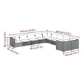 thumbnail image 4 of vidaXL 10 Piece Garden Lounge Set with Cushions Poly Rattan Brown, 4 of 4
