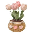 thumbnail image 1 of 1 Set Vibrant Color Simulation Flower Creative DIY Crochet Kit Tulip Potted Crochet Material Bag, 1 of 12