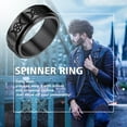 thumbnail image 6 of FindChic Triple Moon Rings for Men Black Stainless Steel Spinner Band Ring Stress Relief Rotatable Anxiety Ring, Size 7-14, 6 of 10