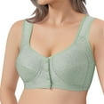 thumbnail image 3 of Women's Bra Front Buttoned Bra Mom'S Sports Underwear Women'S Plus Size Vest Without Underwire,Green Women's Bra XXXL, 3 of 9