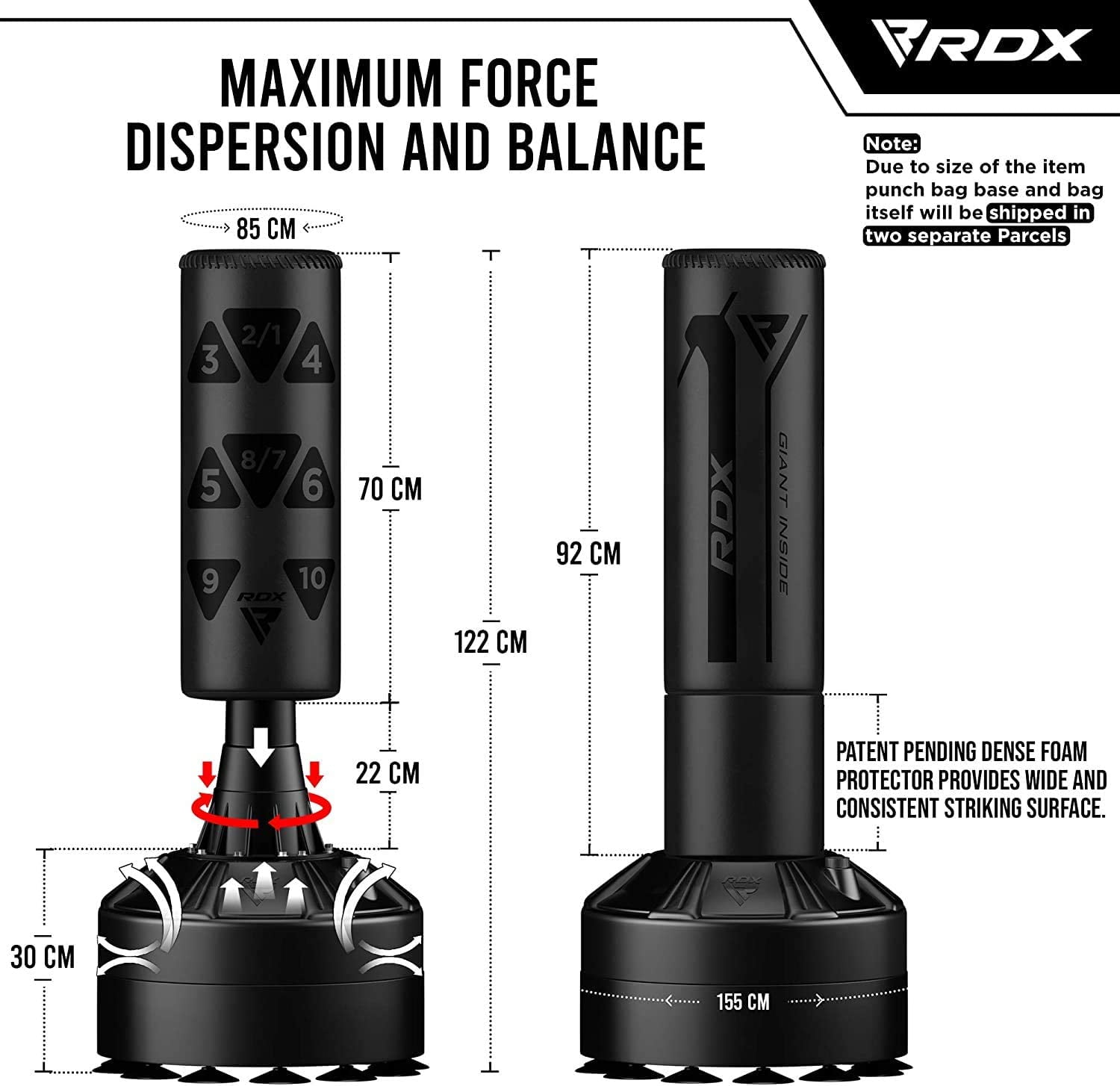 RDX Kids Punching Bag with Gloves, 4FT Heavy Duty Junior RONIN Target Pedestal Bag Set Suction Cup Stand Base