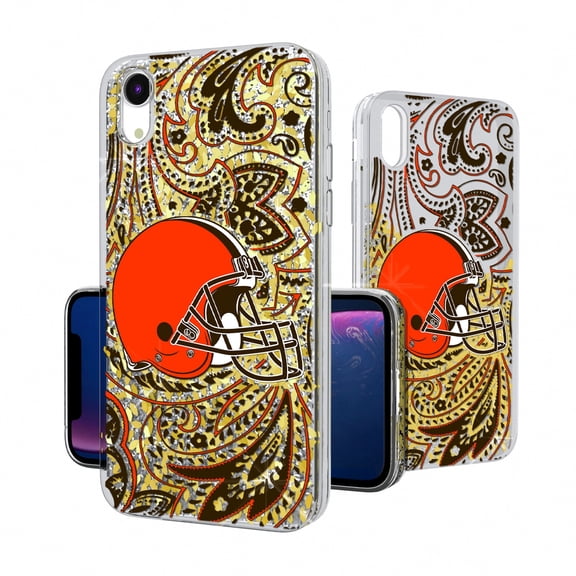 Cleveland Browns iPhone Paisley Design Glitter Case