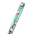 JAM Christmas Wrapping Paper, 25 Sq Ft, 1/Pack, Teal Shine Santa