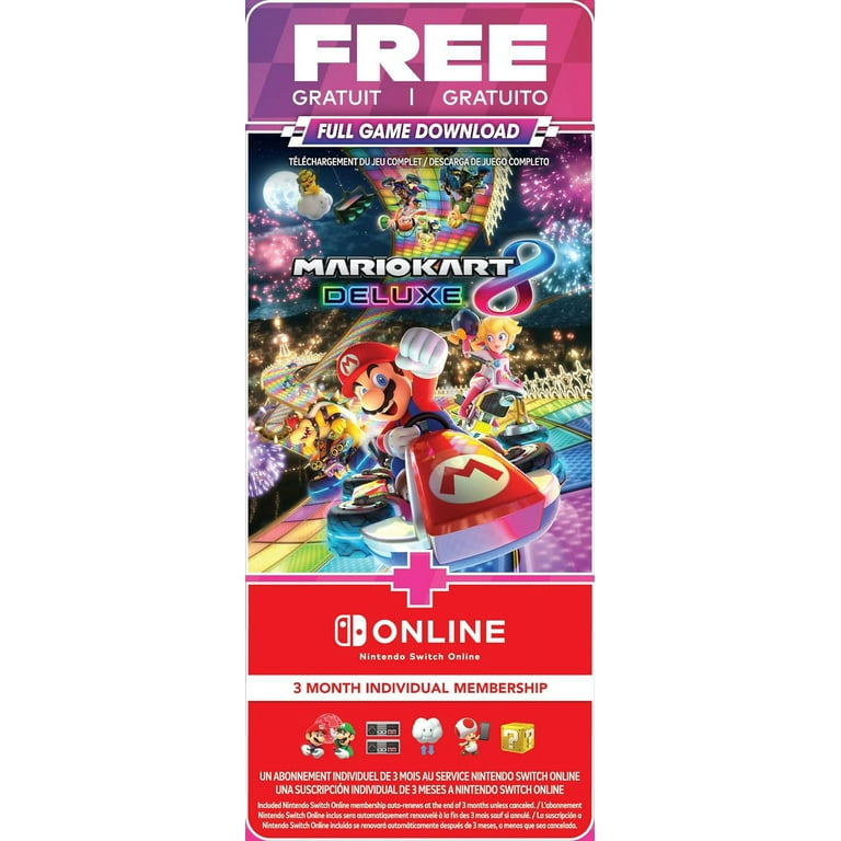 Nintendo Switch™ Mario Kart™ 8 Deluxe Bundle (Full Game Download + 3 Mo.  Nintendo Switch Online Membership Included)
