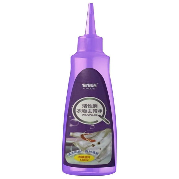 Descontaminante de Ropa con Enzima Activa, Lavado Limpio, Quitamanchas Instantáneo (120 Ml) para Manchas de Aceite y Amarillas.