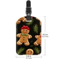 thumbnail image 6 of Square 2Pack PU Leather Christmas Gingerbread Man Cruise Luggage Tag with Privacy Cover and Name ID Tag for Travel Handbags Backpacks Luggage Tags, 6 of 6