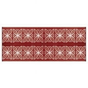 Camco 8' x 20' Reversible RV Outdoor Mat, Camping Mat, Burgundy Botanical