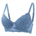 thumbnail image 3 of Feancey Low Cut Bras for Women Wireless Push Up Bra Support Comfort Bralettes Solid Color Casual No Underwire Everyday Brassiere Blue S, 3 of 10