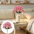 thumbnail image 2 of SLYNSHome Lily Artificial Flowers Bouquet Hot Pink Lilies Silk Faux Flowers Fake Floral Lily Bouquet for Office Home Decor, 2 of 8