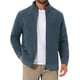 thumbnail image 1 of Chaqueta de felpa inspiradora para hombres, abrigo de invierno, con cuello alto, cremallera, suave, en color gris, 1 of 5