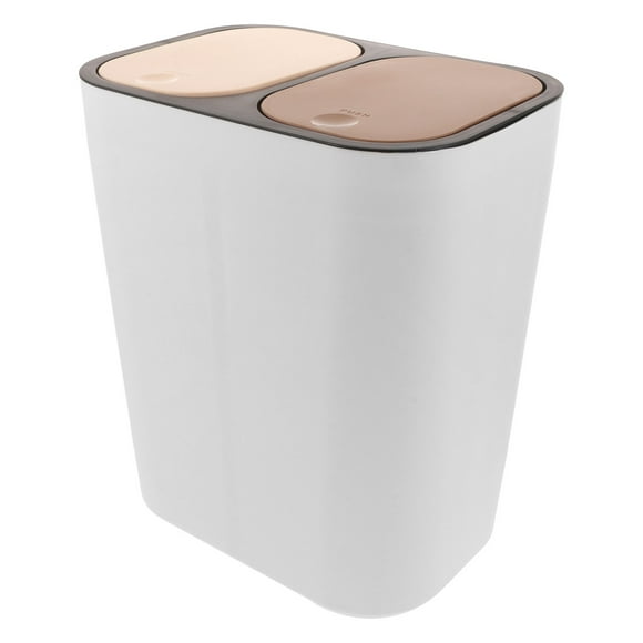 Miangastore Double Compartment Trash Can Kitchen Food Waste Container Wet And Dry Trash Can Recycling Bin