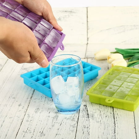 

Jytue 3PCS Food Grade Silicone Ice Cube Tray Mini 24 Grids Freezer Ice Maker Molds BPA Free Kitchen for Freezing Water Juice