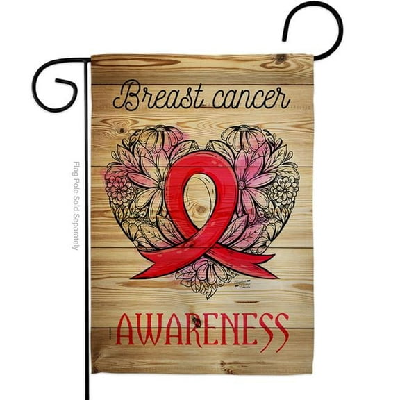 Angeleno Heritage G135427-BO Breast Cancer Awareness Support 13 x 18.5 in. Double-Sided Decorative Vertical Garden Flags for House Decoration Banner Yard Gift