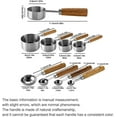 thumbnail image 3 of 8 pieces Rose Gold Copper Measuring Cups Set and Measuring Spoons Set with Scale, Wooden Handle Stainless Steel Dry & Liquid Measuring Cup for Cooking Baking, 3 of 18