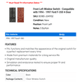 thumbnail image 2 of Front Left Window Switch - Compatible with 1994 - 1997 Ford F-350 4-Door 1995 1996, 2 of 2