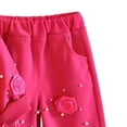 thumbnail image 5 of Juorvia Toddler Girl Outfits 2pc Sweatsuit Flowers Loose Fitted Crew Neck Tops Wide Leg Pants with Pockets(5-6Years,Hot Pink), 5 of 5